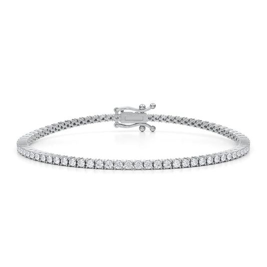 14K WHITE GOLD LAB GROWN DIAMOND  BRACELET - 2 CT