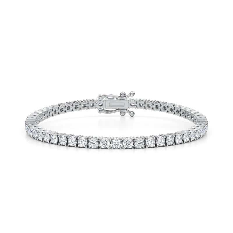 14K WHITE GOLD LAB GROWN DIAMOND BRACELET - 5 CT