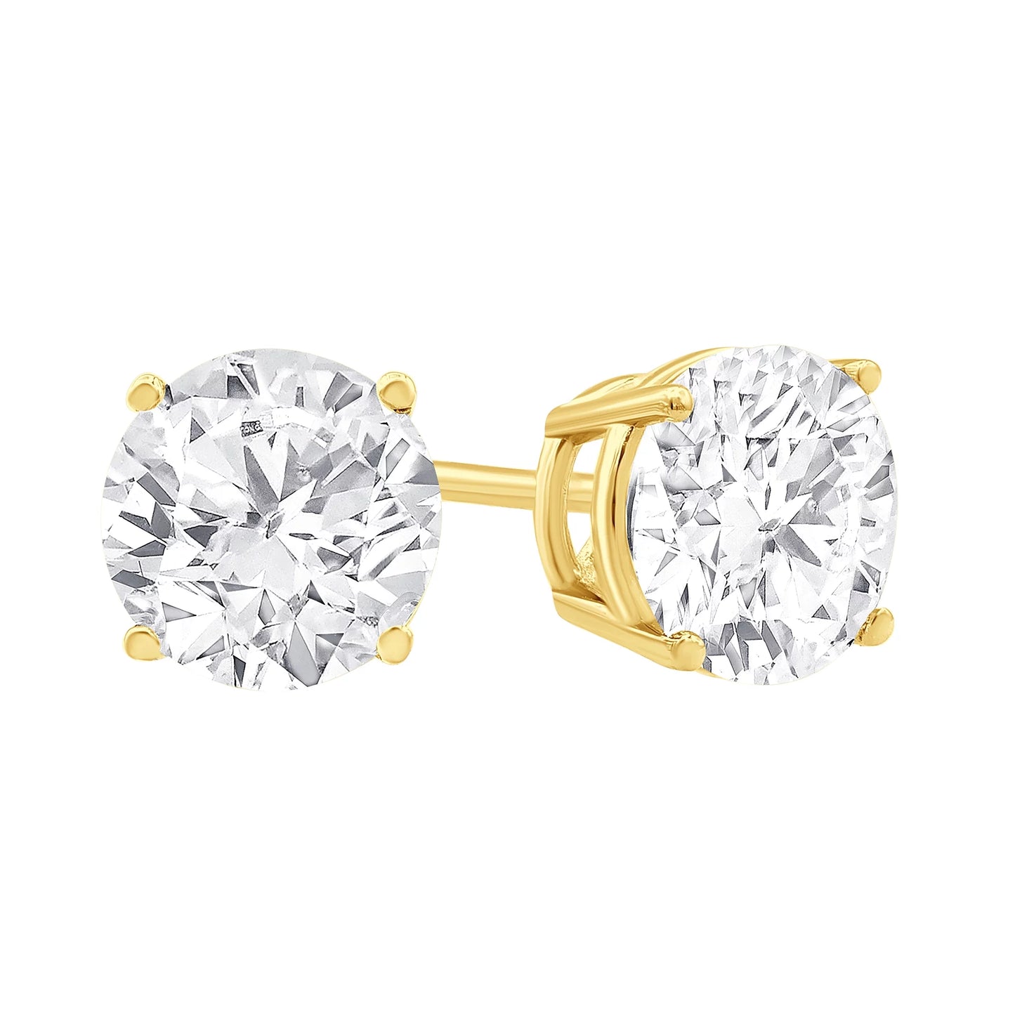 14K YELLOW GOLD LAB GROWN DIAMOND  STUDS - 2 carat
