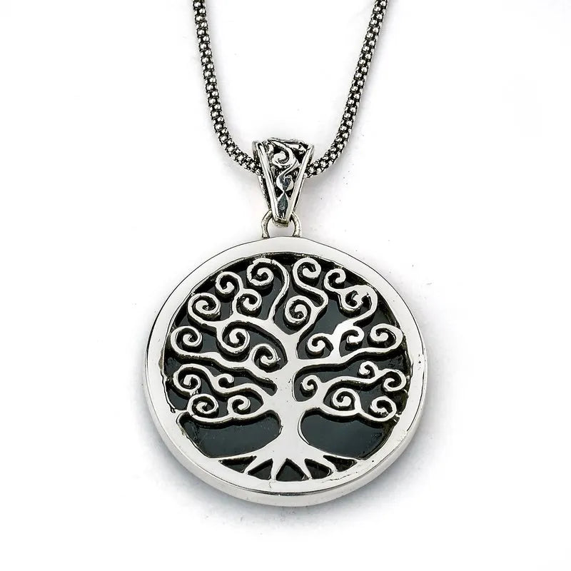 Tree Of Life Pendant- Black Shell