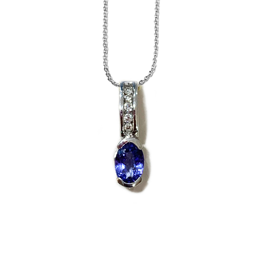 14k White Gold Tanzanite Pendant