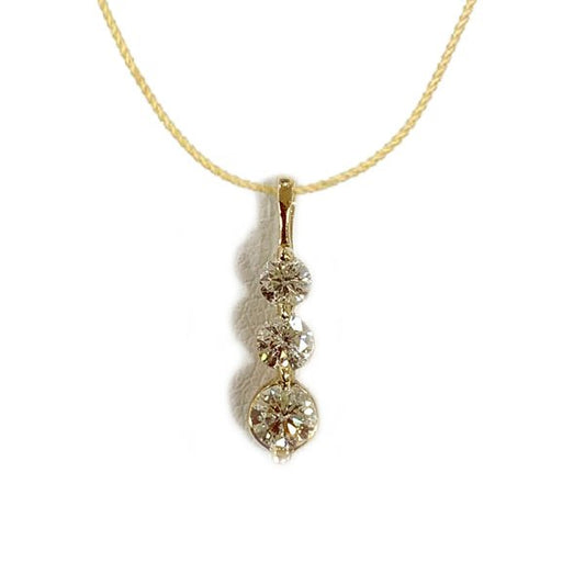 14k Yellow Gold Diamond Pendant