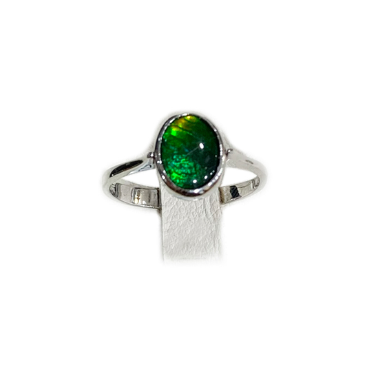 14k White Gold Ammolite Ring