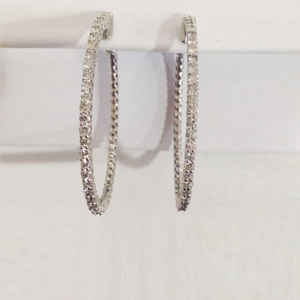 14k White Gold Diamond Earrings