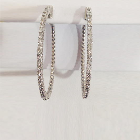 14k White Gold Diamond Earrings