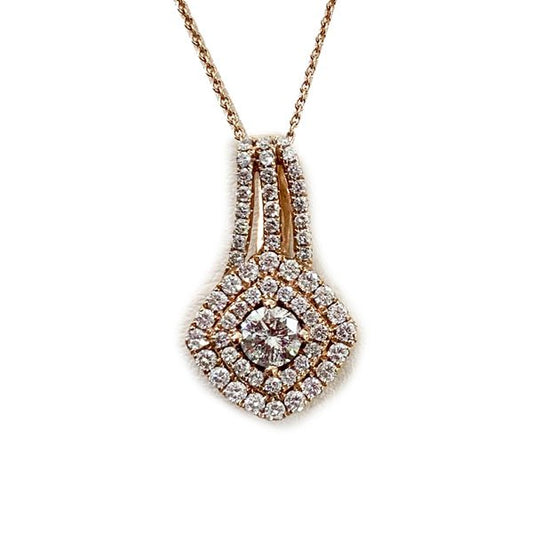 14k Rose Gold Diamond Pendant