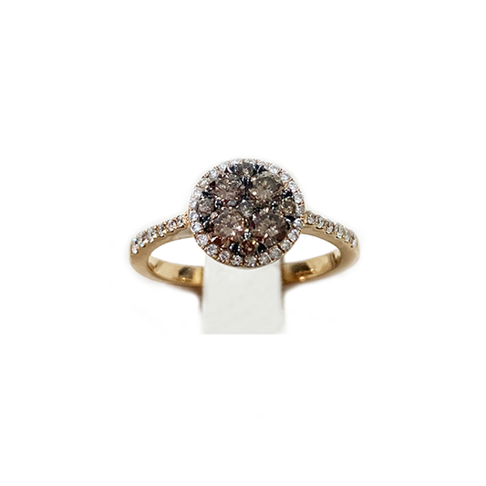 14k Rose Gold Brown Diamond Ring
