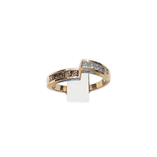 14k Rose Gold Brown Diamond Ring