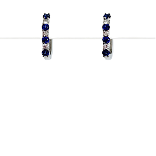 14k White Gold Sapphire Earrings