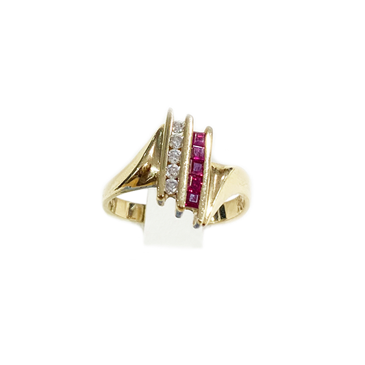 14k Yellow Gold Ruby Ring