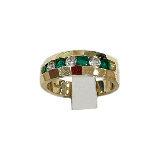 14k Yellow Gold Mens Emerald Ring