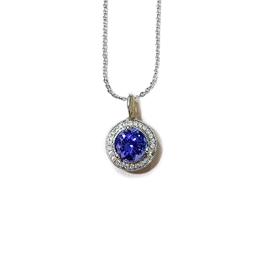 18k White Gold Tanzanite Pendant