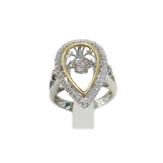 14k Two Tone Dancing Diamond Ring