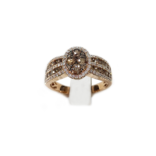 14k Rose Gold Brown Diamond Ring