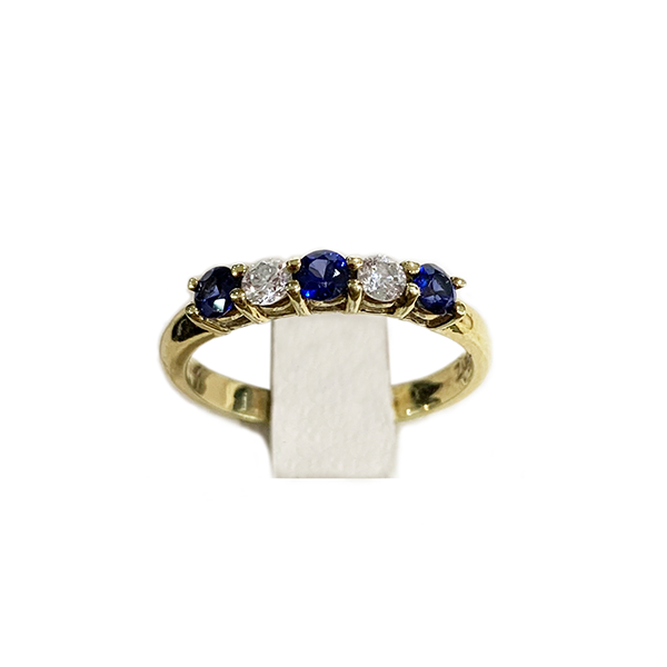 14k Yellow Gold Sapphire Band