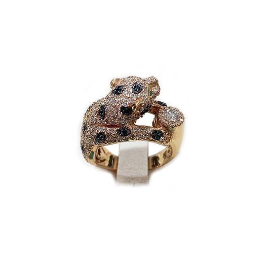 14k Rose Gold Brown Diamond Ring