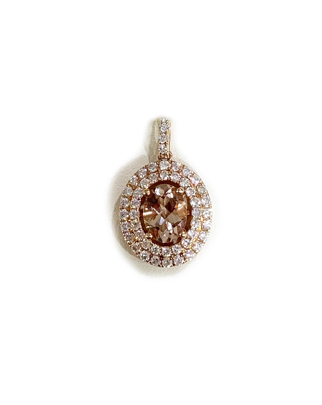 14k Rose Gold Morganite Pendant