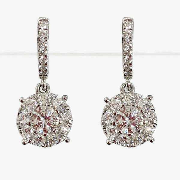 14k White Gold Diamond Earrings