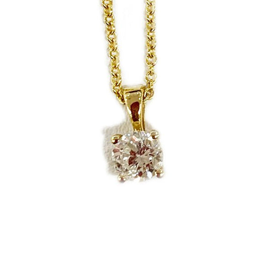 14k Yellow Gold Diamond Pendant