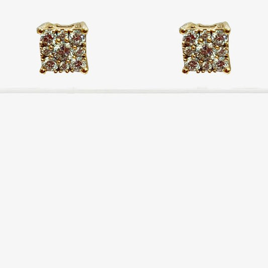 14k Yellow Gold Diamond Earrings