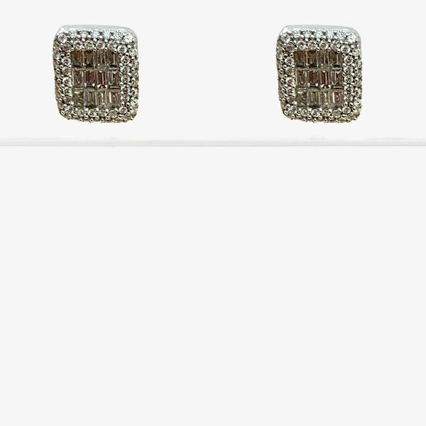 14k White Gold Diamond Earrings