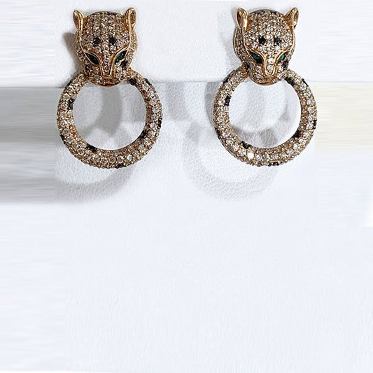 14k Rose Gold Brown Diamond Earring