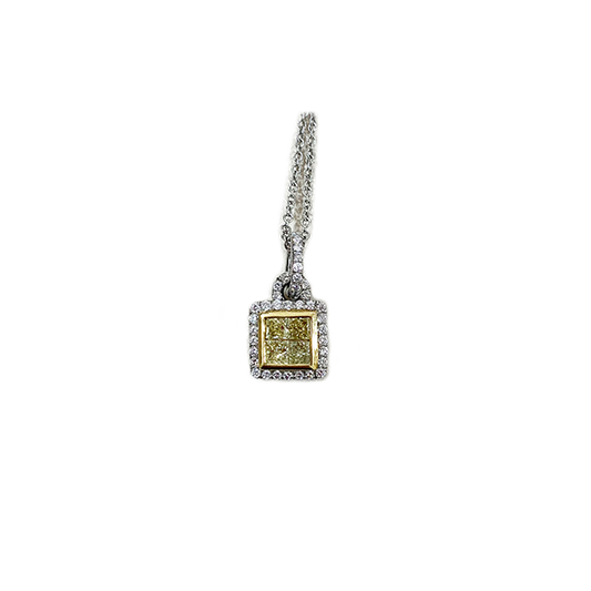 Platinum Yellow Diamond Pendant