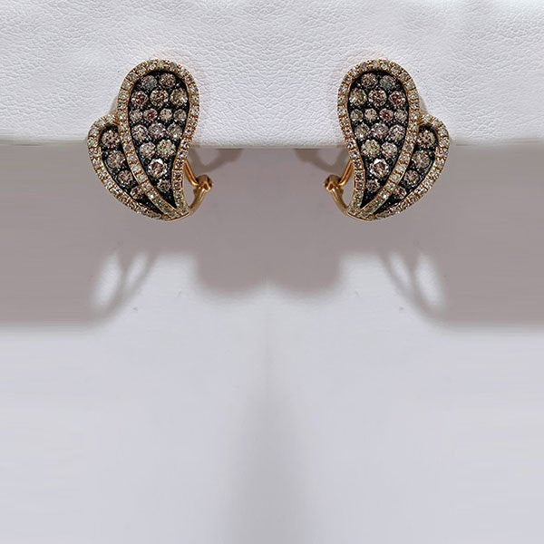 14k Rose Gold Brown Diamond Earring