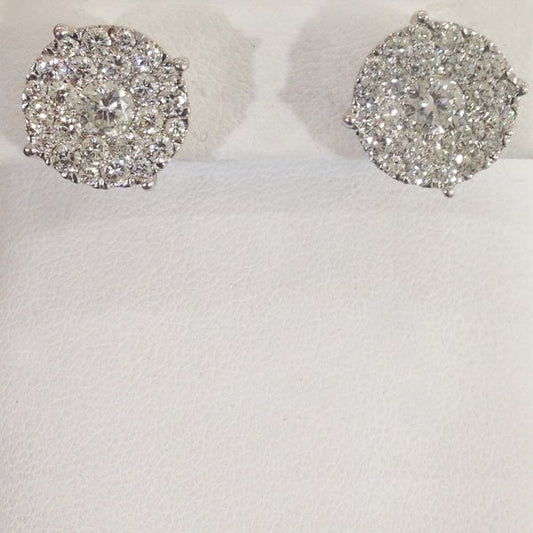 14k White Gold Diamond Earrings