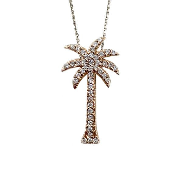 14k Rose Gold Diamond Pendant
