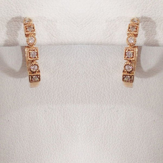 14k Rose Gold Diamond Earrings