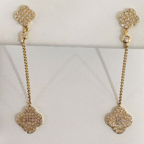 14k Yellow Gold Diamond Earrings