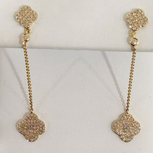 14k Yellow Gold Diamond Earrings