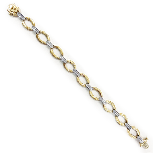14k Two Tone Diamond Bracelet