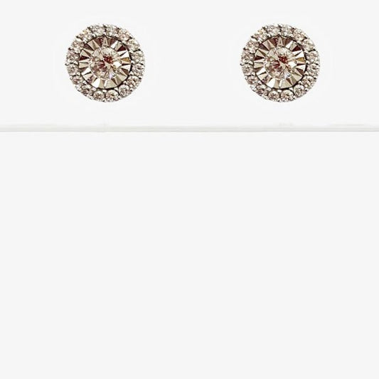 14k White Gold Diamond Earrings