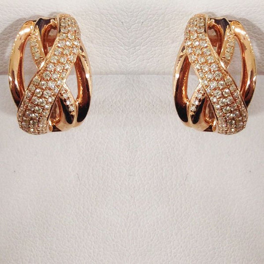 14k Rose Gold Diamond Earrings