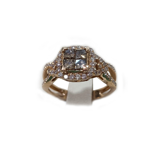 14k Rose Gold Brown Diamond Ring