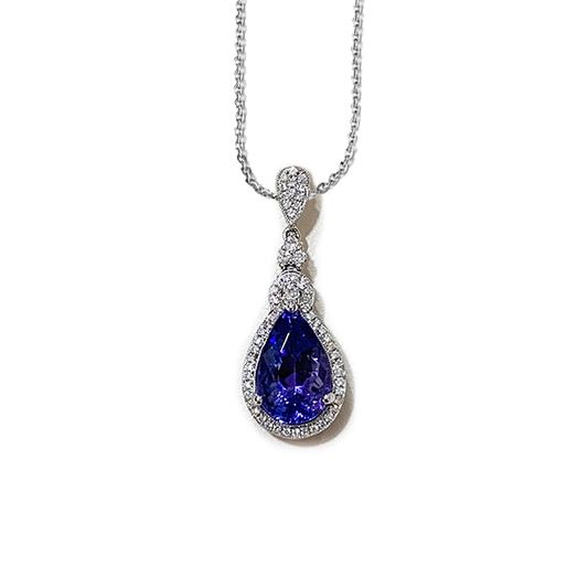 18k White Gold Tanzanite Pendant