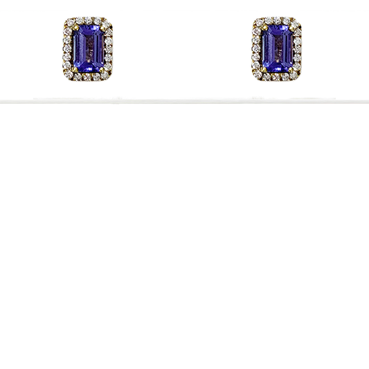 18k White Gold Tanzanite Earring