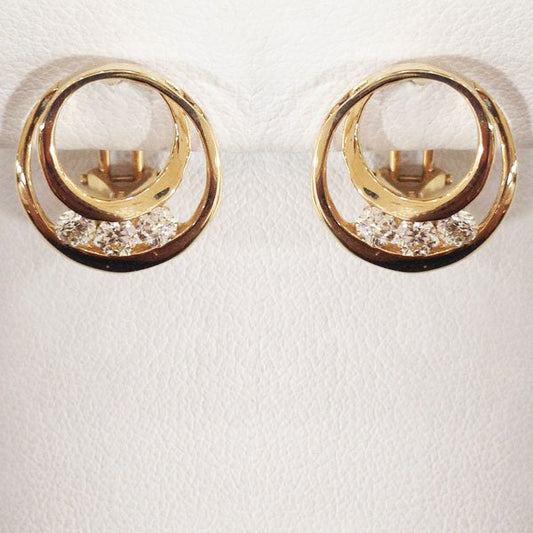 14k Yellow Gold Diamond Earrings