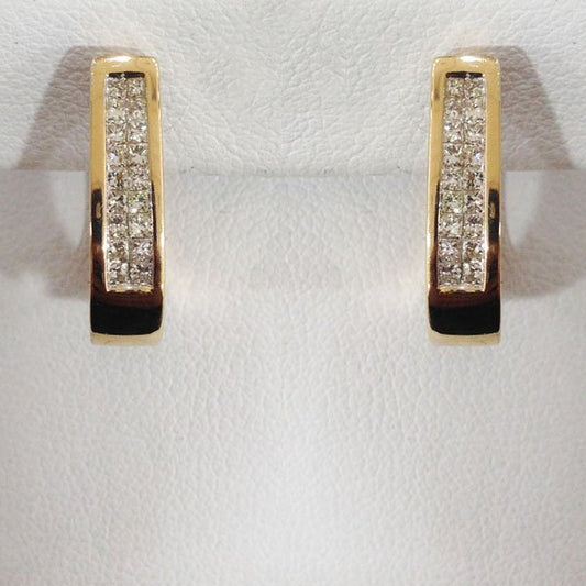 14k Yellow Gold Diamond Earrings
