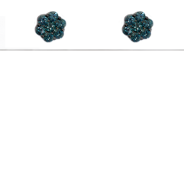 14k White Gold Blue Diamond Studds