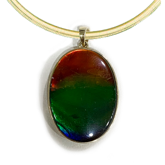 14K Gold Ammolite Pendant