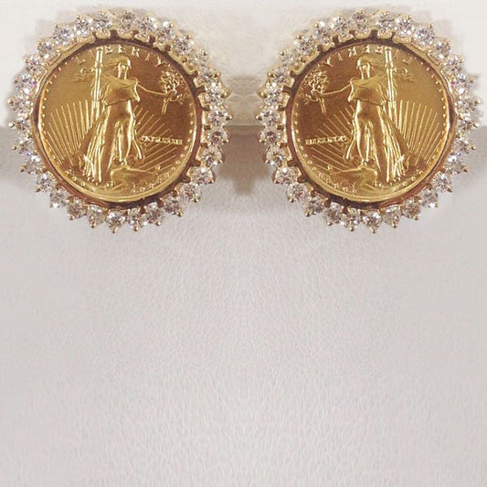 14k Yellow Gold Diamond Earrings