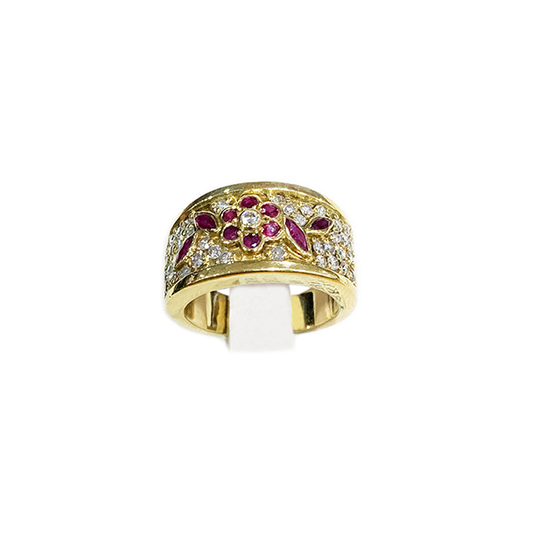 18k Yellow Gold Ruby Ring