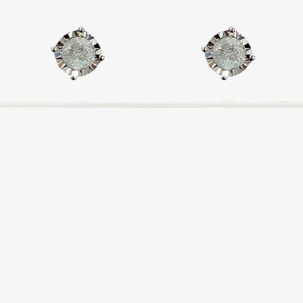 14k White Gold Diamond Earrings