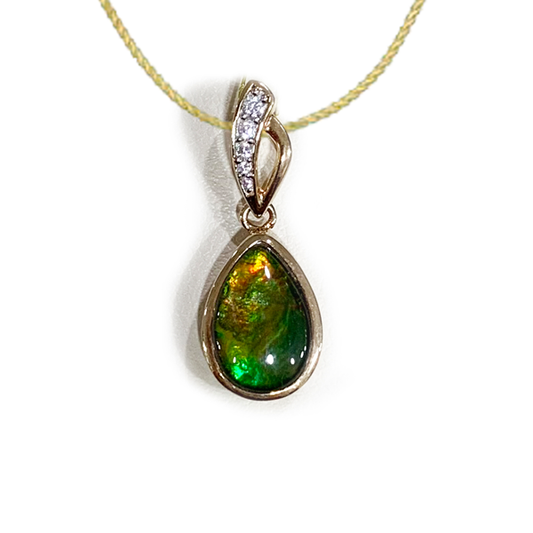 Gold Plated Ammolite Pendant