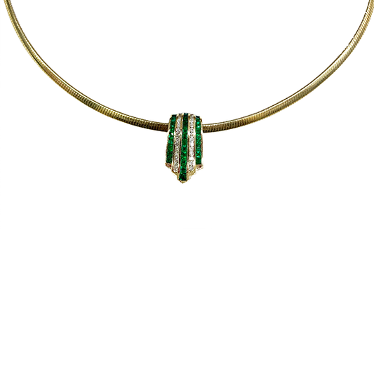 14k Yellow Gold Emerald Pendant