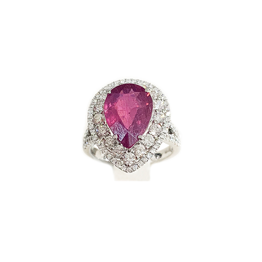 14k White Gold Ruby Ring