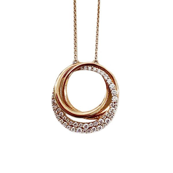 14k Rose Gold Diamond Pendant